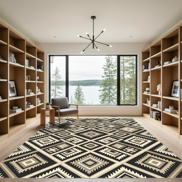 Geometric Diamond Ethnic Accent Rug