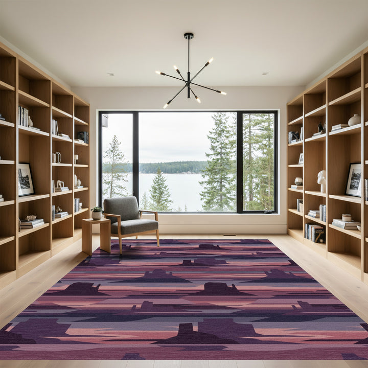 Desert Sunset Mesa Landscape Rug