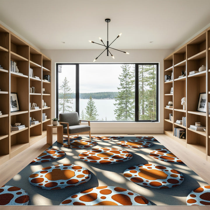 Cowhide Orange Brown Spots Rug
