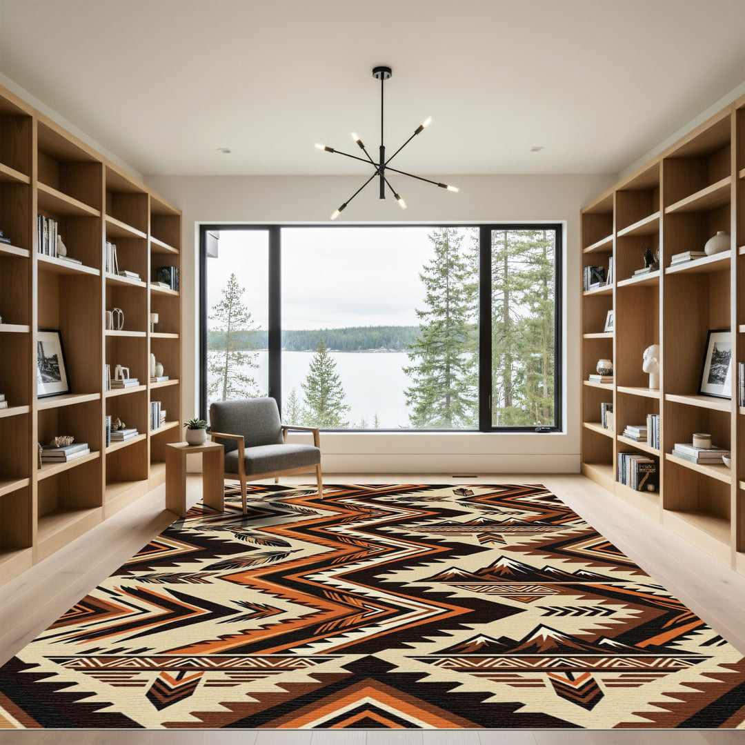 Rustic Feather Mountain Arrows Rug
