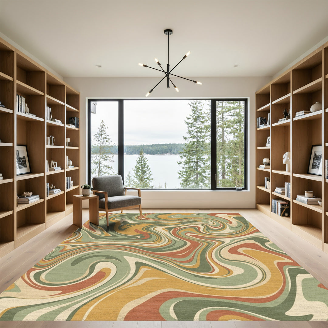 Earthy Swirl Marble Fluidity Rug