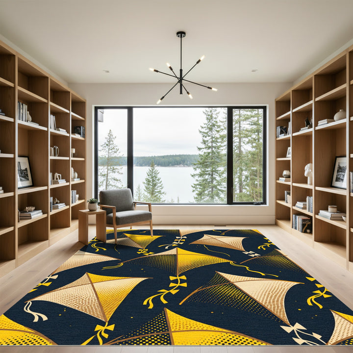 Golden Kite Halftone Pattern Rug
