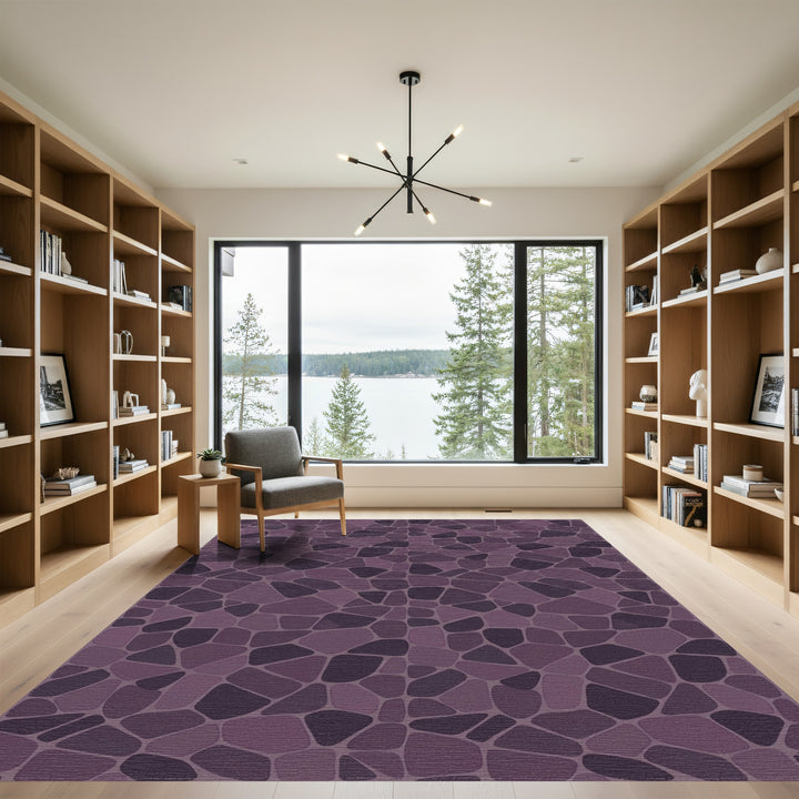 Purple Stone Mosaic Texture Rug