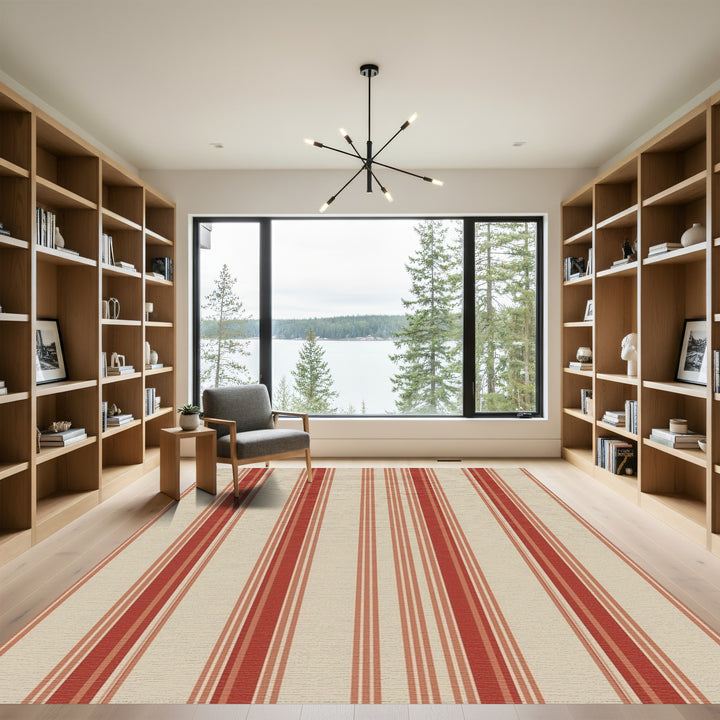 Classic Red Stripe Area Rug