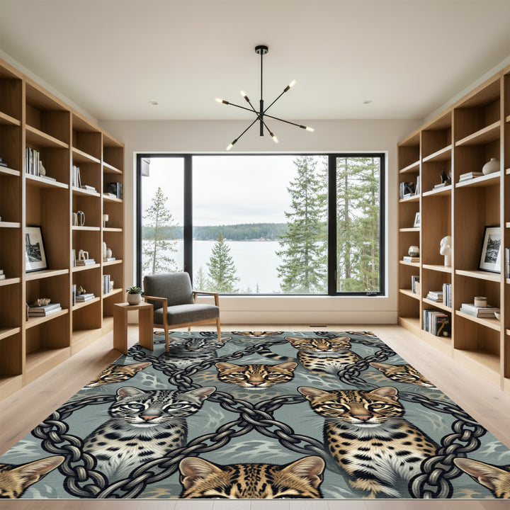 Wild Cats Chain Link Repeating Rug