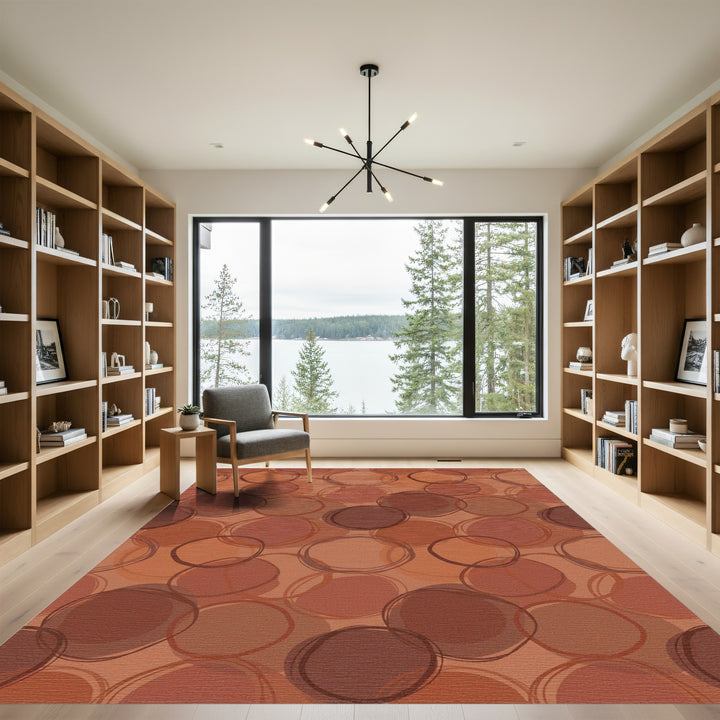 Earthy Abstract Circles Rug