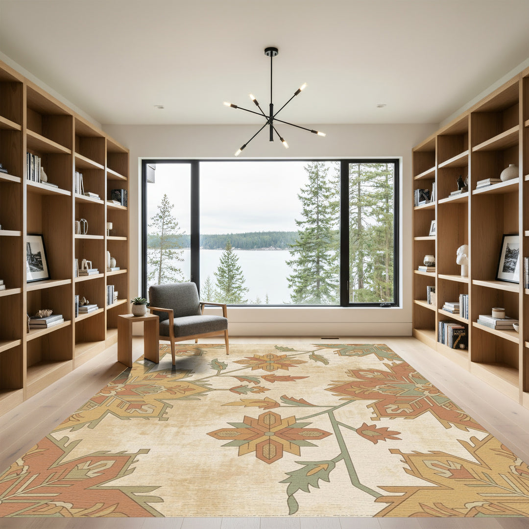 Heritage Floral Medallion Earth Tones Rug