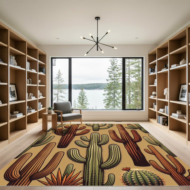 Desert Cactus Garden Grove Artwork Rug