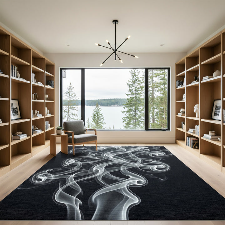 Abstract Smoke Swirl Rug