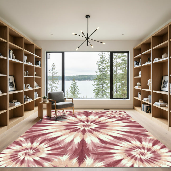 Blush Pink Spiral Burst Rug