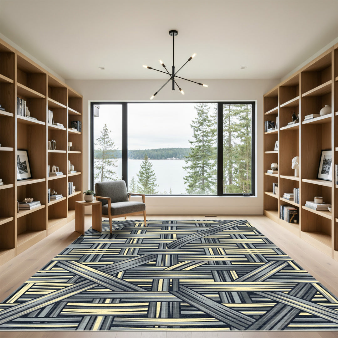 Woven Gray Straw Texture Rug