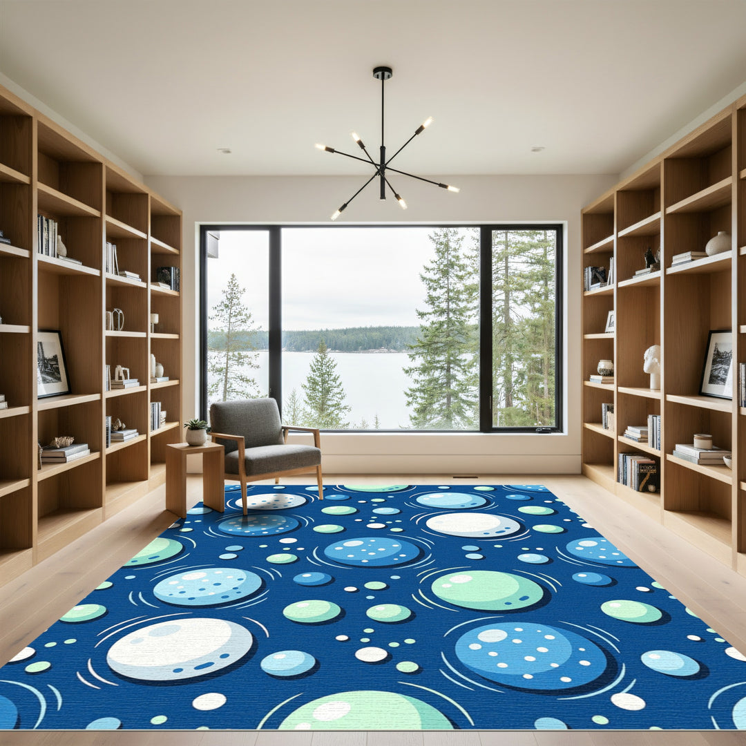 Aqua Blue Bubble Scatter Rug