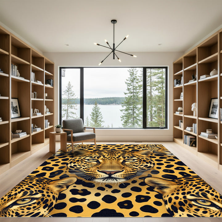 Golden Leopard Spots All Over Rug