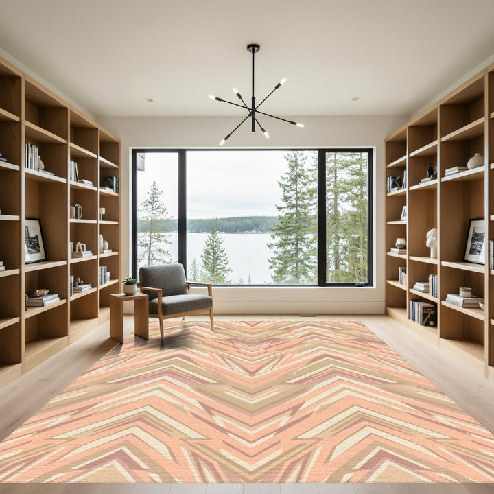 Earthy Chevron Jagged Stripe Rug