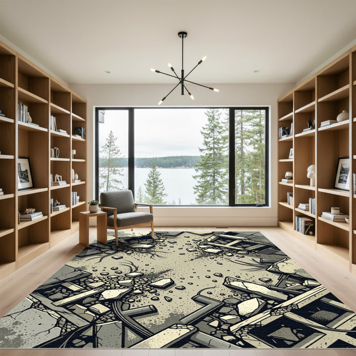 Destroyed Concrete Urban Rubble Rug