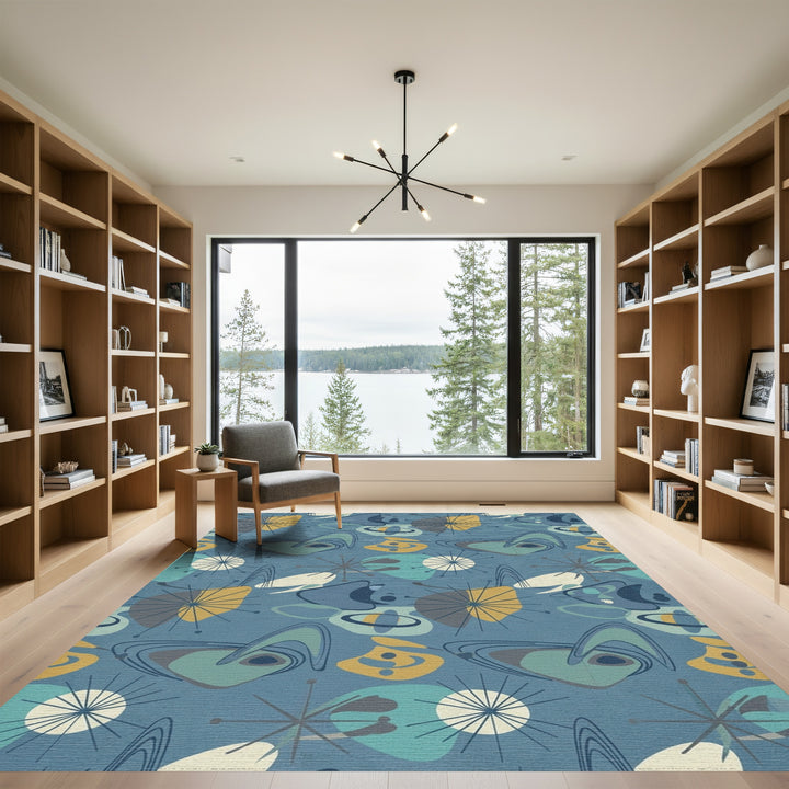 Atomic Mid Century Starburst Shapes Rug