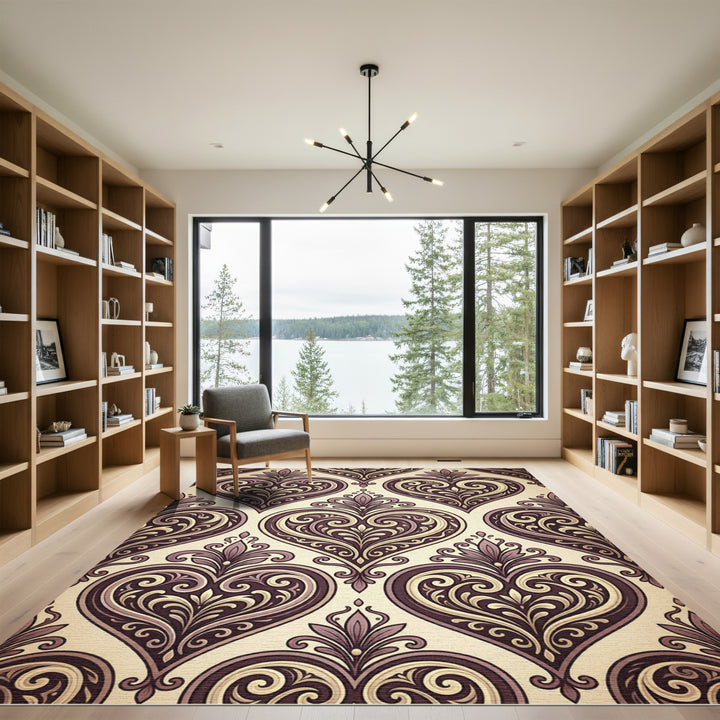 Damask Heart Floral Rug