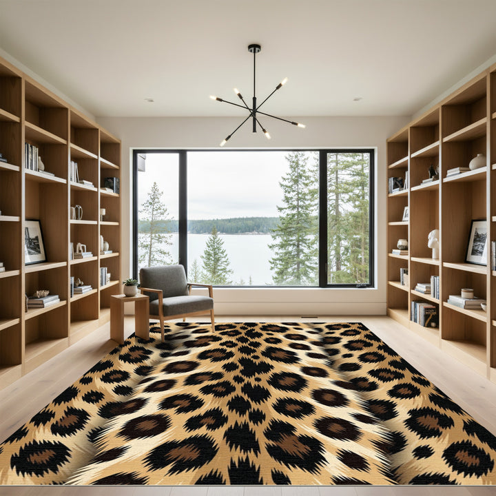 Bold Leopard Spots Animal Hide Rug