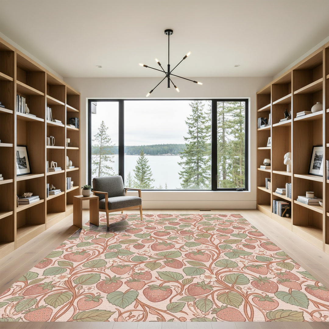 Vintage Strawberry Vine Floral Rug