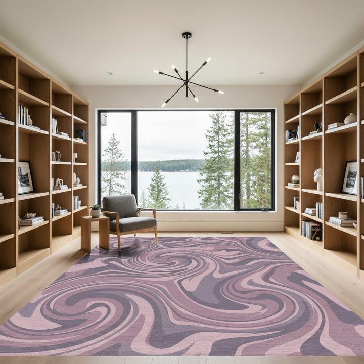 Mauve Lilac Swirl Marble Rug