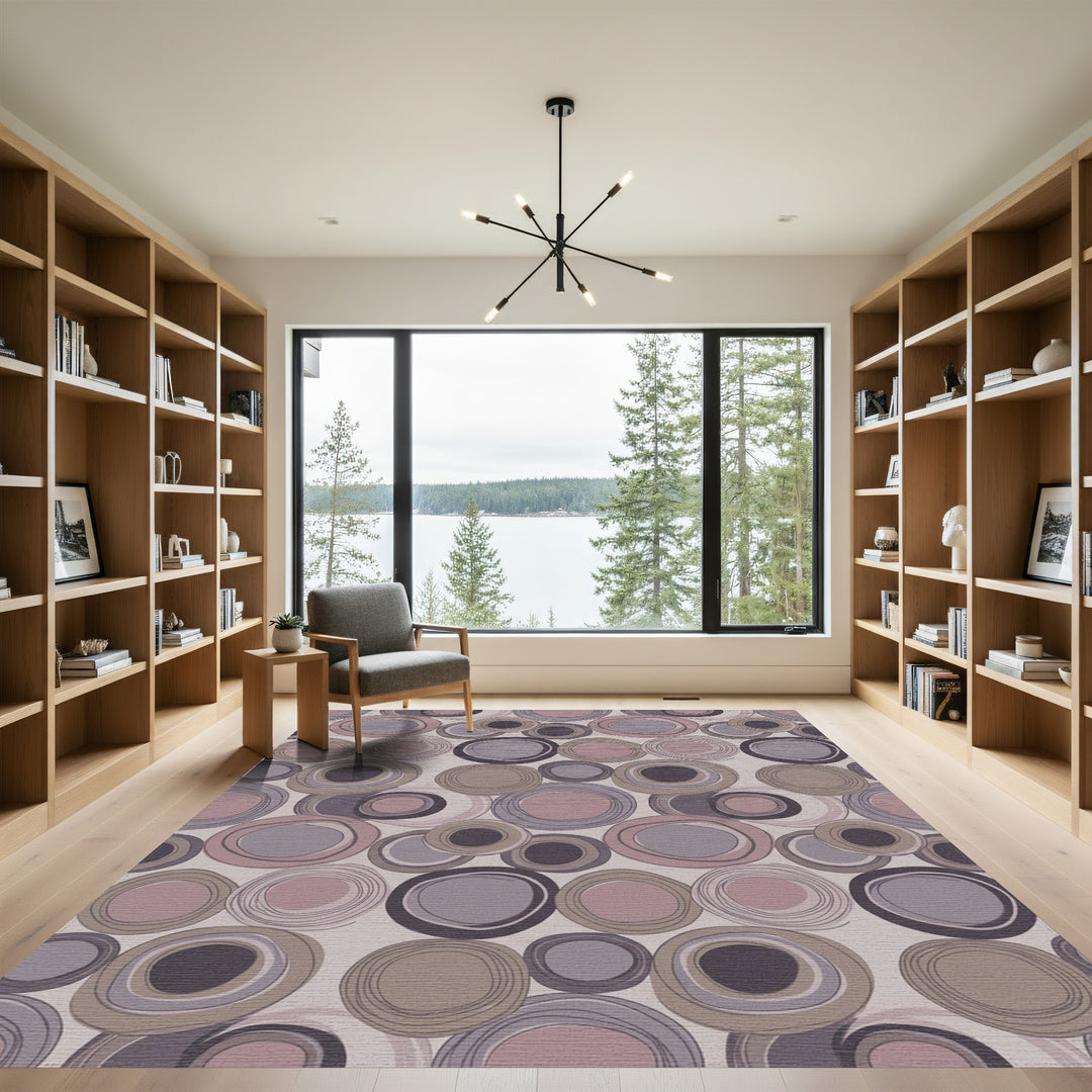 Charming Circles in Plum and Rose Rug