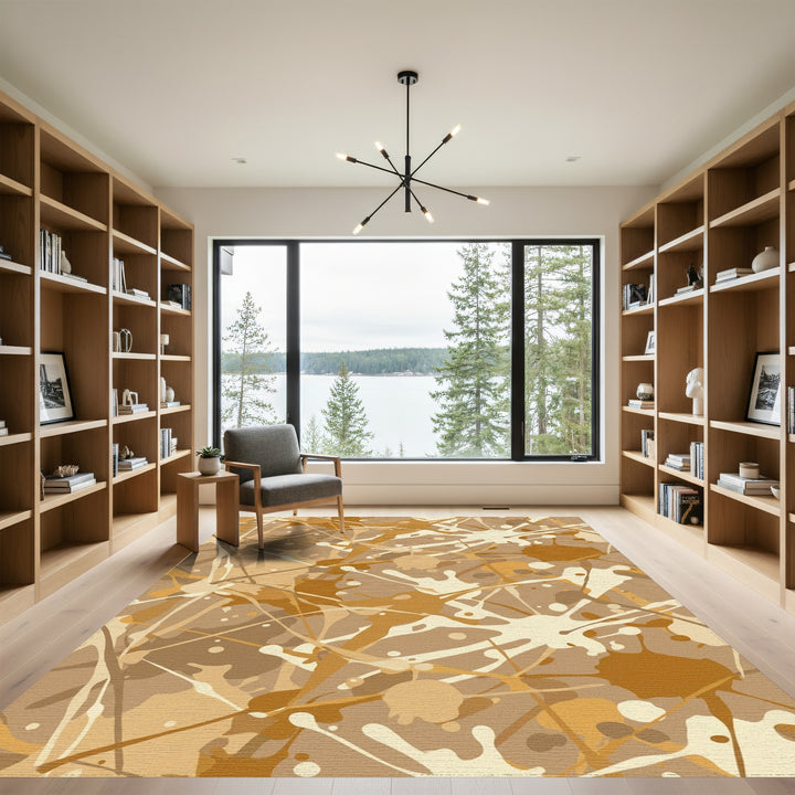 Earthy Tone Splatter Abstract Rug