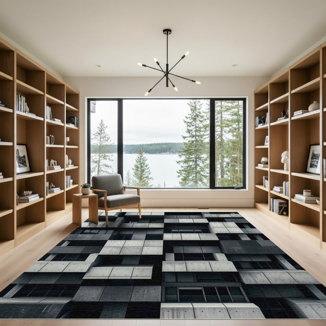 Concrete Brutalist Block Apartment Rug