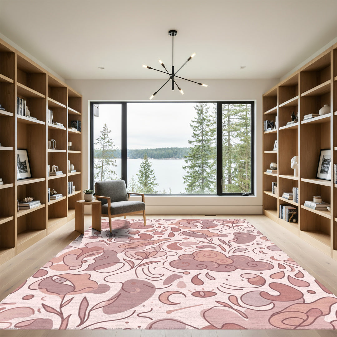 Dreamy Cloud and Eye Floral Collage Rug