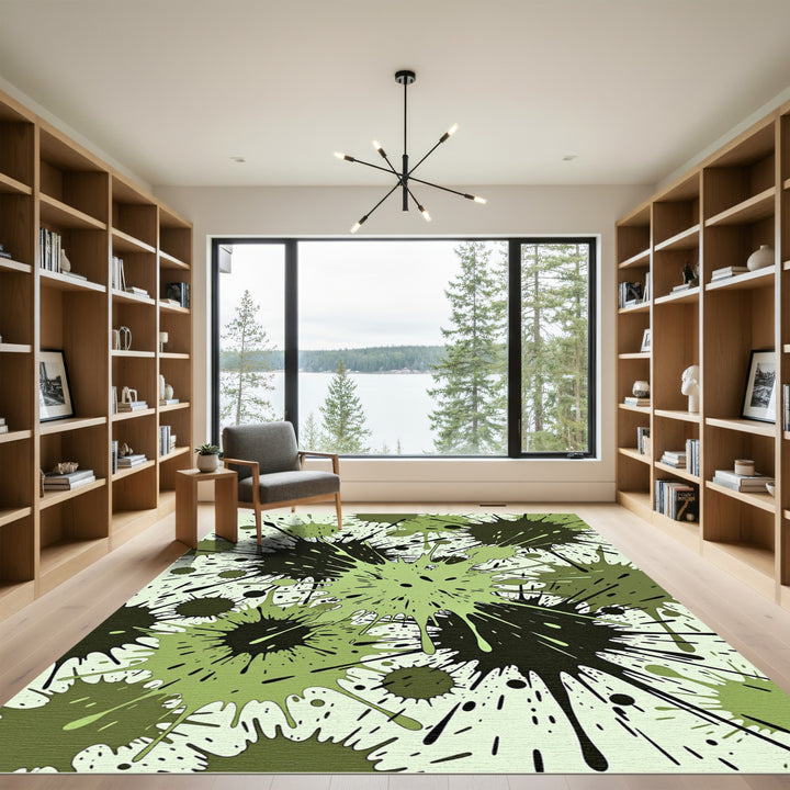 Abstract splattered ink Rug