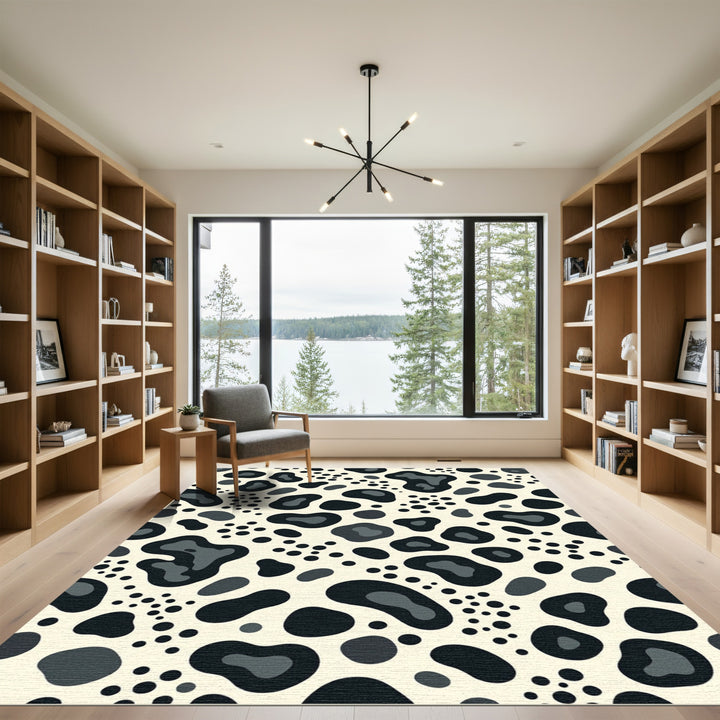 Cow Spot Black Gray Abstract Rug