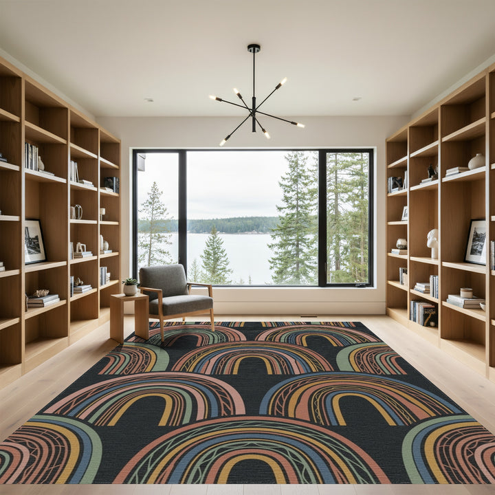 Boho Rainbow Earthy Pastel Rug