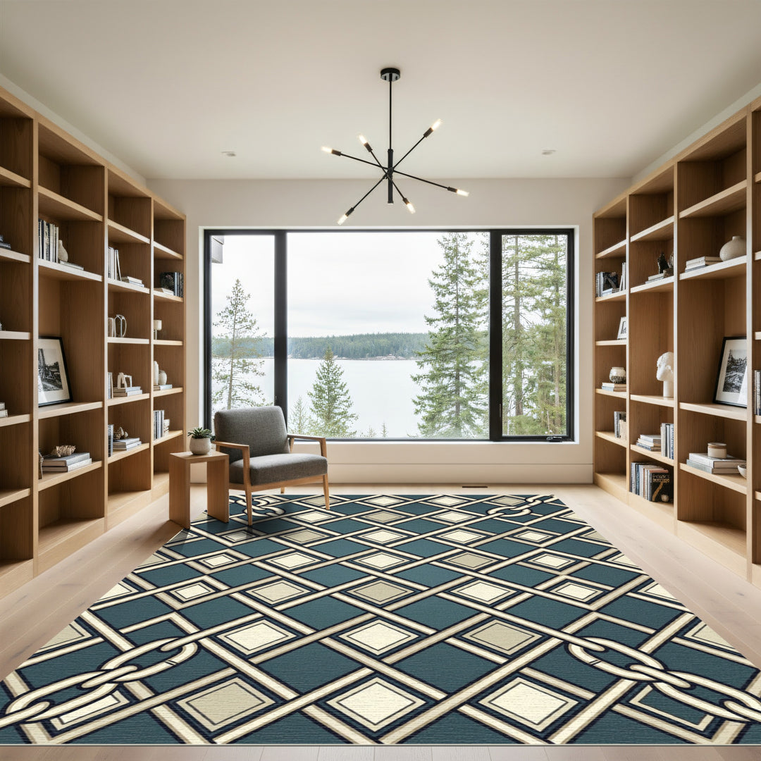 Elegant Chain Link Geometric Rug