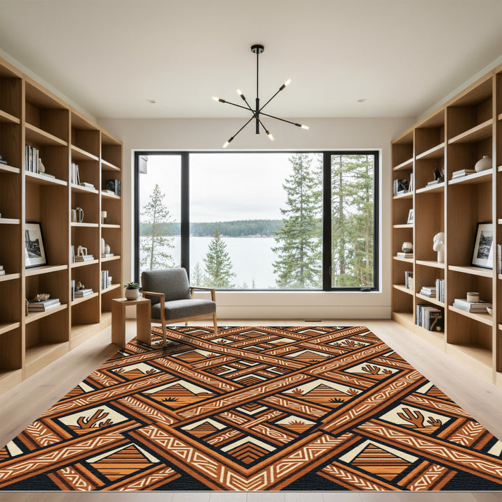 Southwestern Desert Geometric Weave Rug