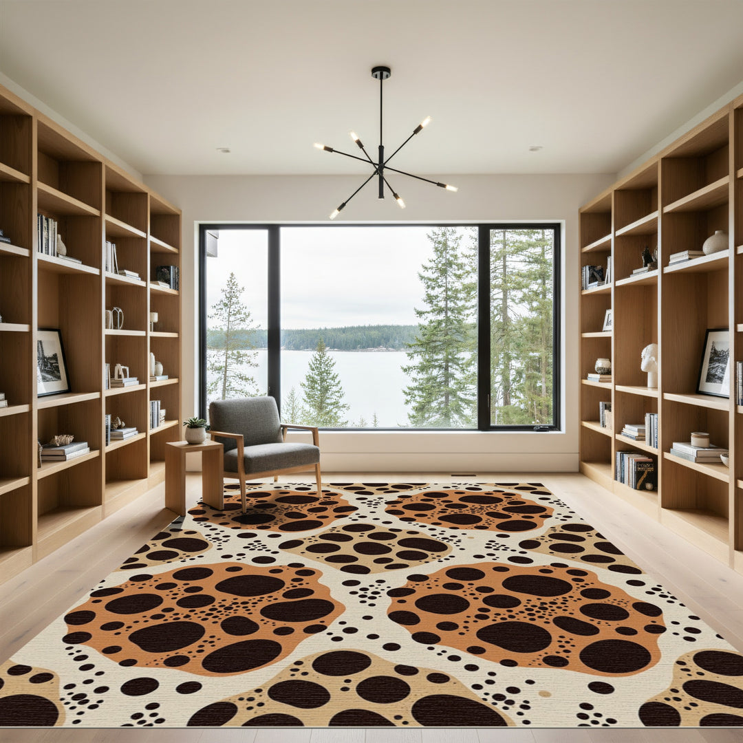 Brown Organic Spotty Cell Rug