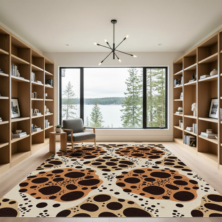 Brown Organic Spotty Cell Rug