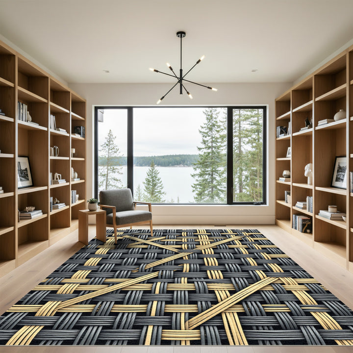 Textured Tan and Gray Woven Surface Rug
