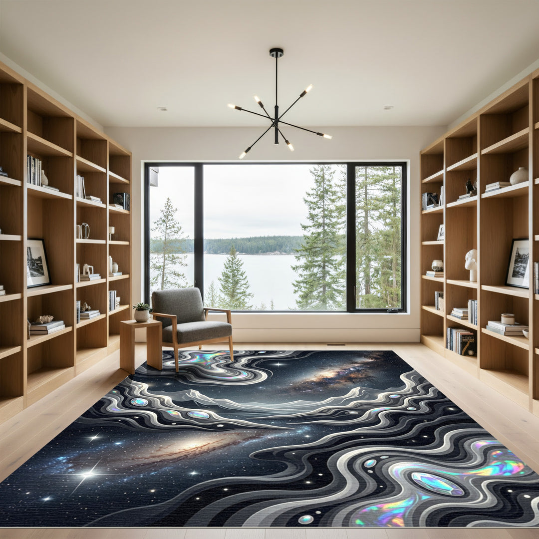 Cosmic Galaxy Abstract Swirl Rug