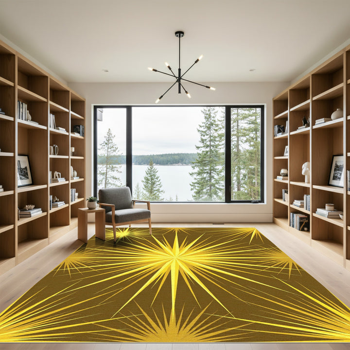 Golden Burst Starburst Rug