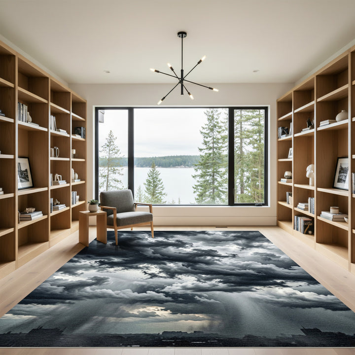 Dramatic Stormy Sky Clouds Rug