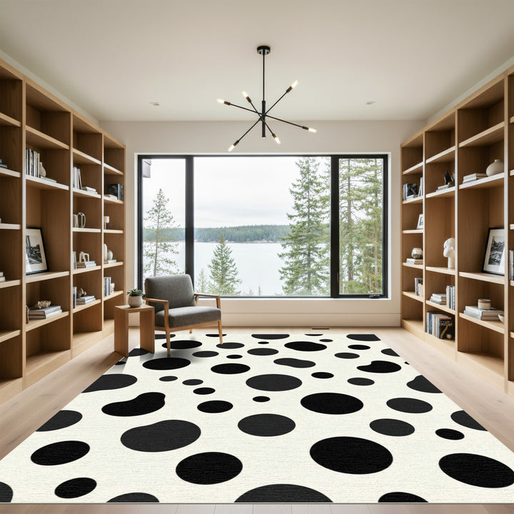 Classic Black Spot Cream Rug