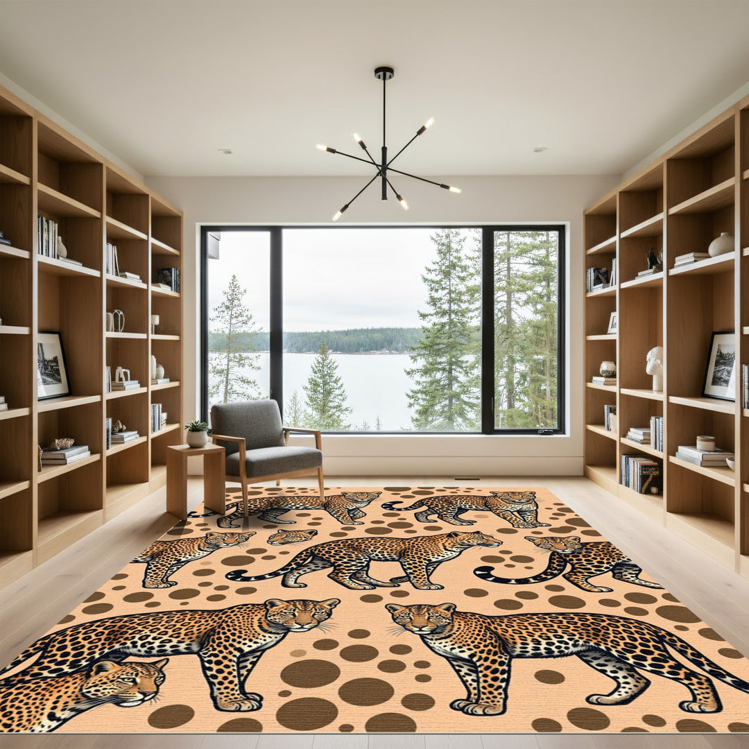 Leopard Animal Spots Composition Rug