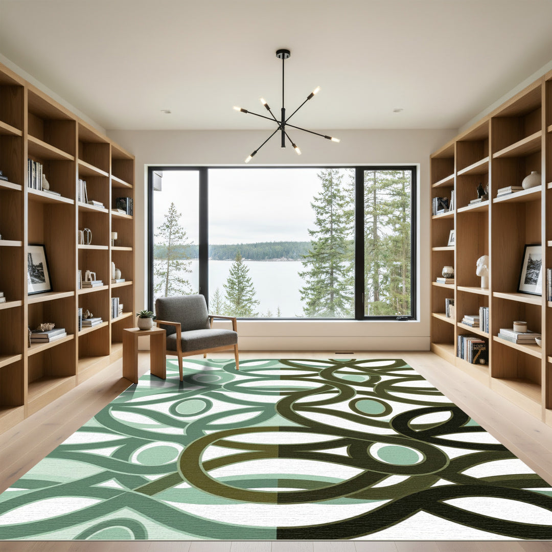 Sage Green Interlocking Ovals Rug