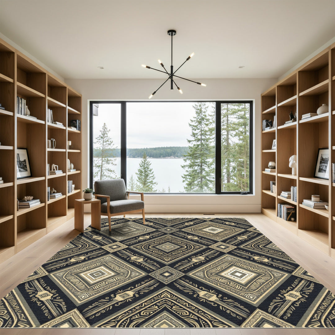 Geometric Diamond Tribal Art Rug