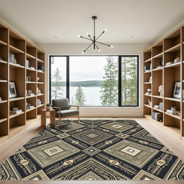 Geometric Diamond Tribal Art Rug