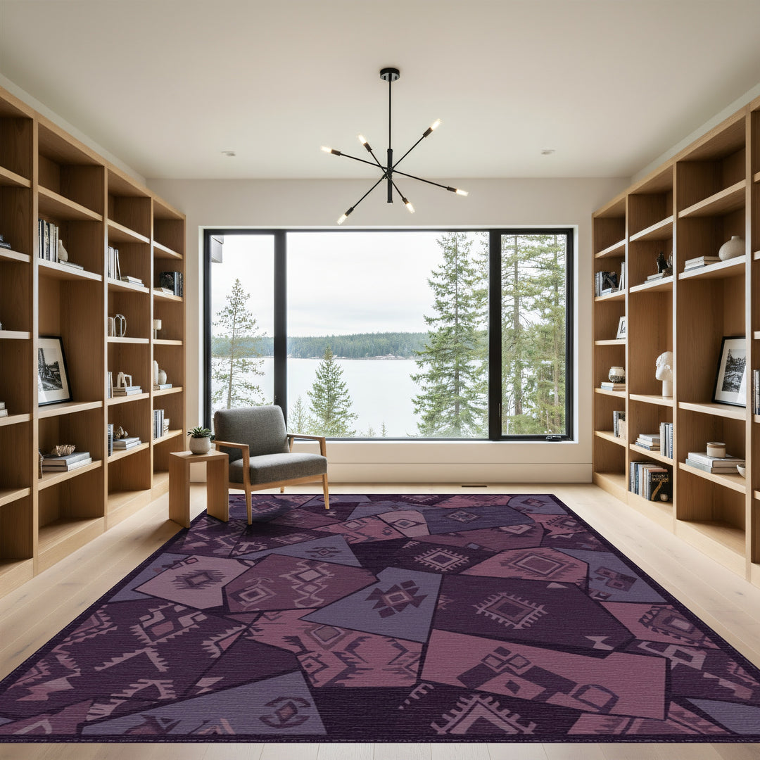 Plum Fragment Geometric Tribal Rug