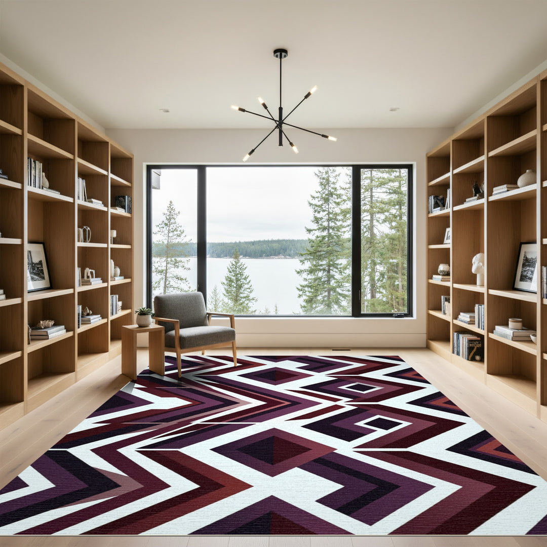 Bold Plum Chevron Diamond Rug