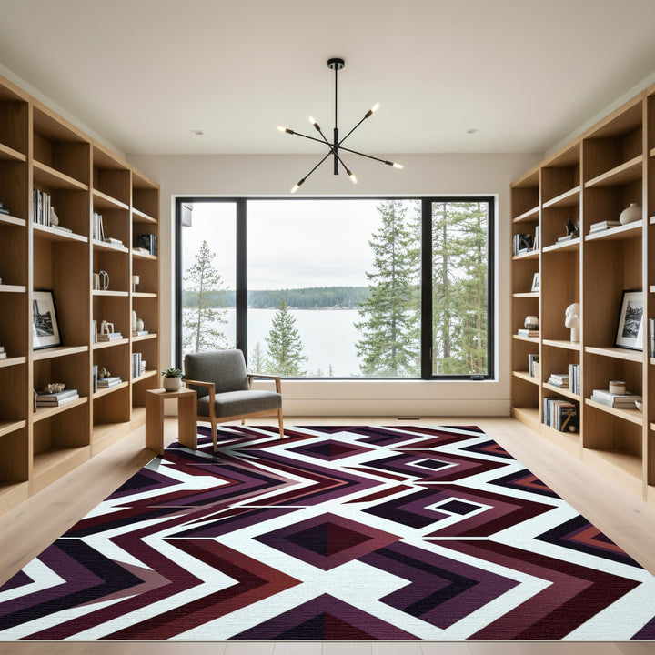 Bold Plum Chevron Diamond Rug