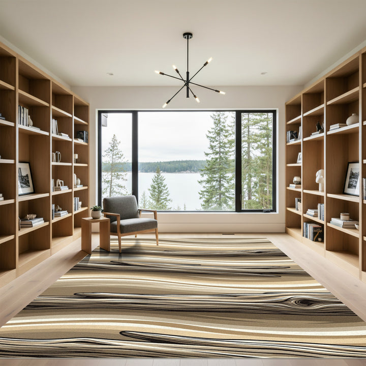 Natural Wood Grain Abstract Rug