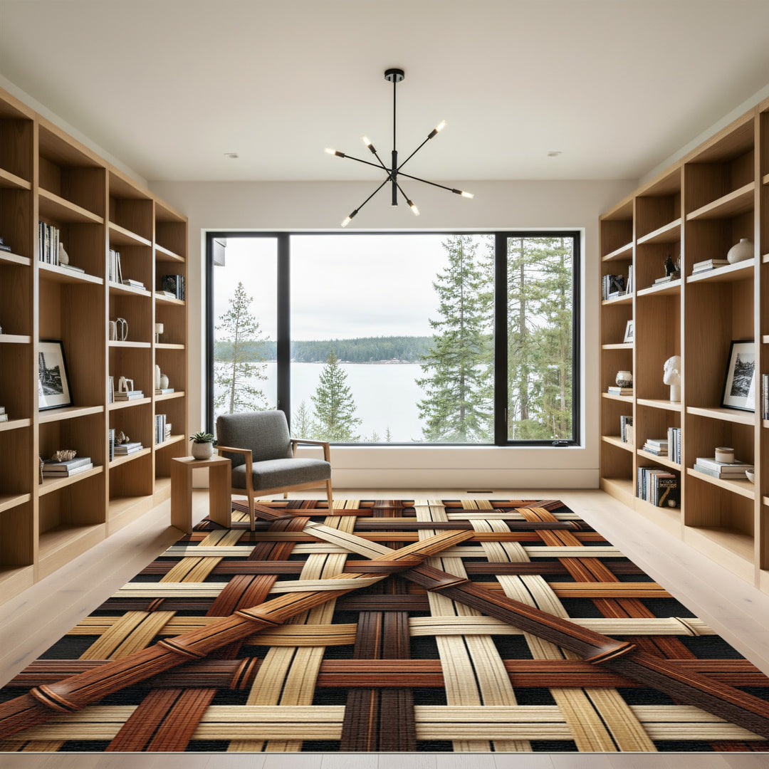 Natural Woven Bamboo Texture Rug