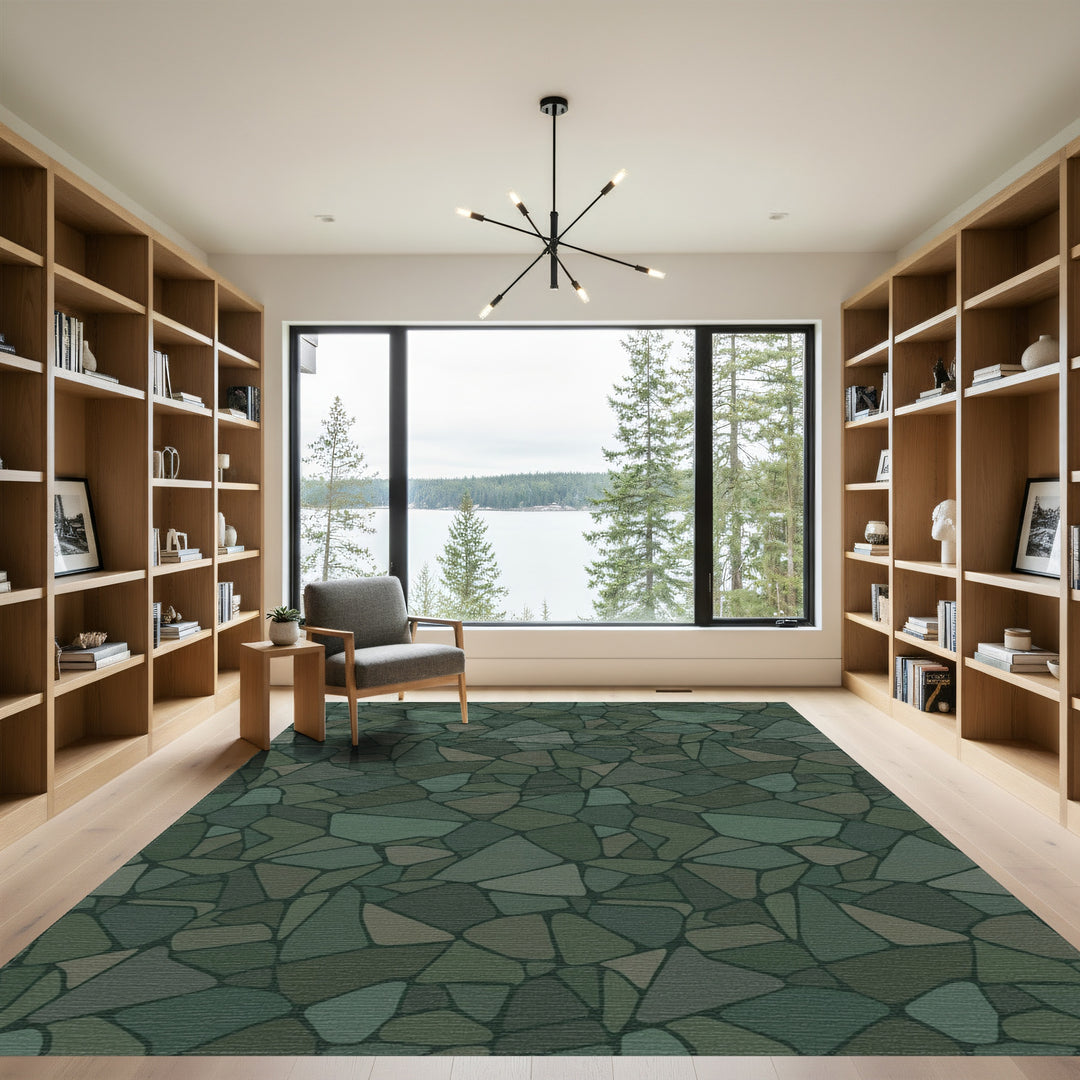 Earthy Toned Stone Mosaic Rug